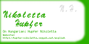 nikoletta hupfer business card